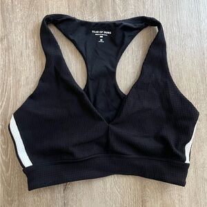 Year of Ours Black Racerback Sports Bra with V-Neck